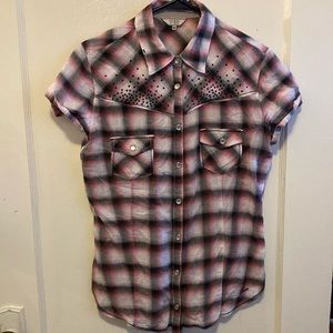 Button up guess shirt.